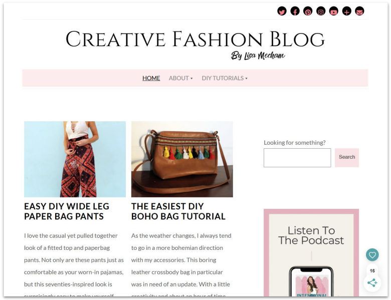 Creative Fashion Blog homepage