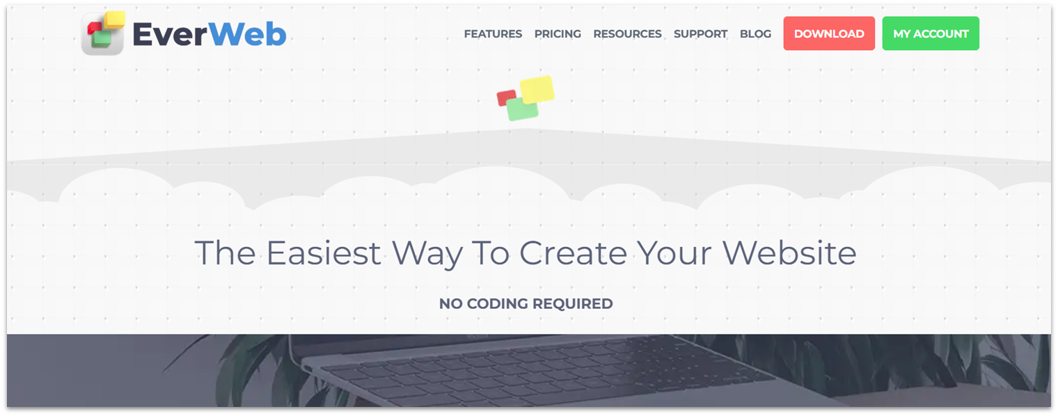 The EverWeb homepage