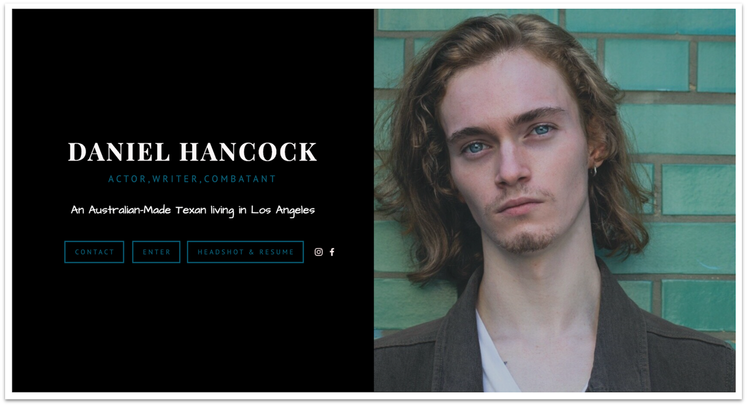 Daniel Hancock homepage made with Squarespace