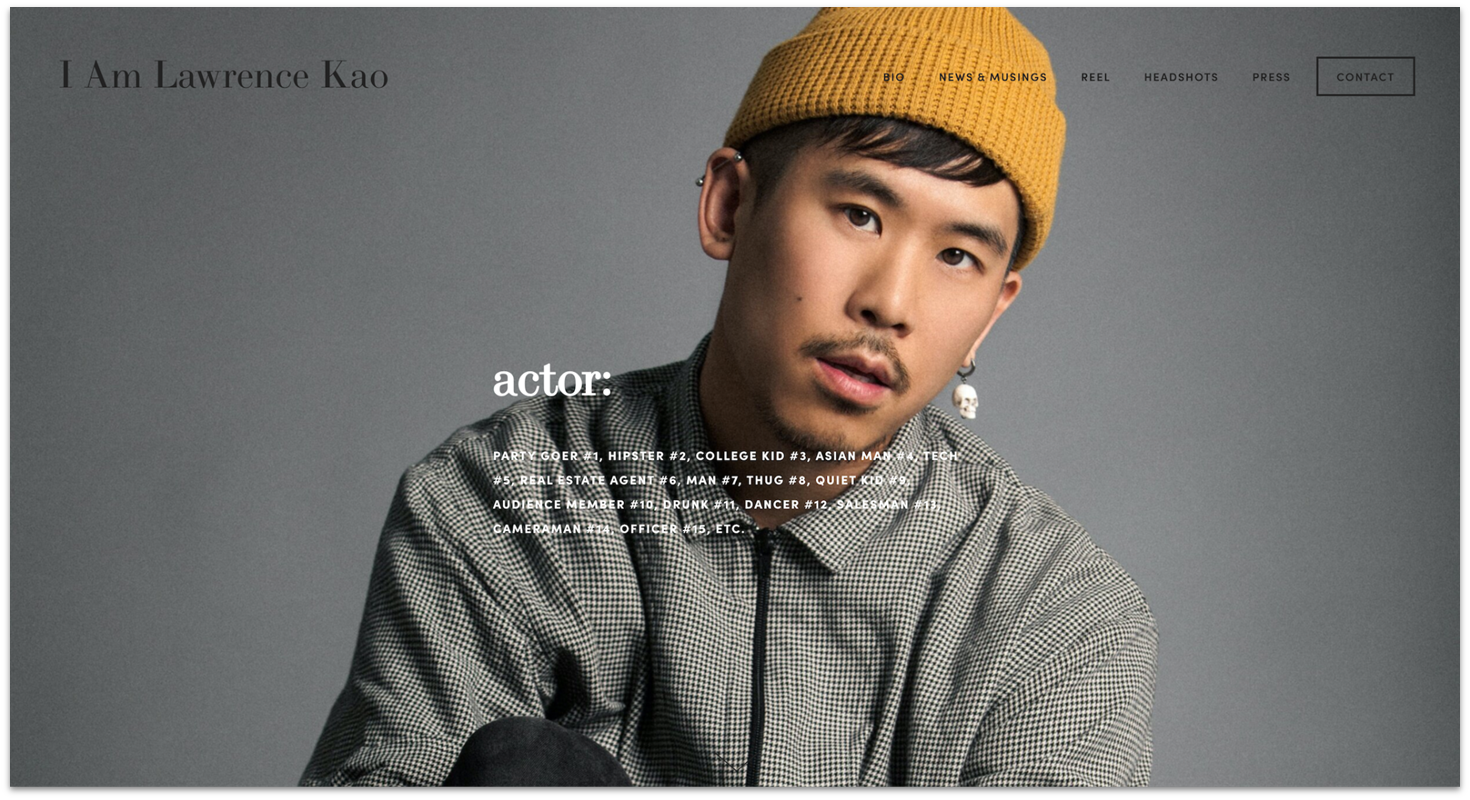 I Am Lawrence Kao homepage made with Squarespace