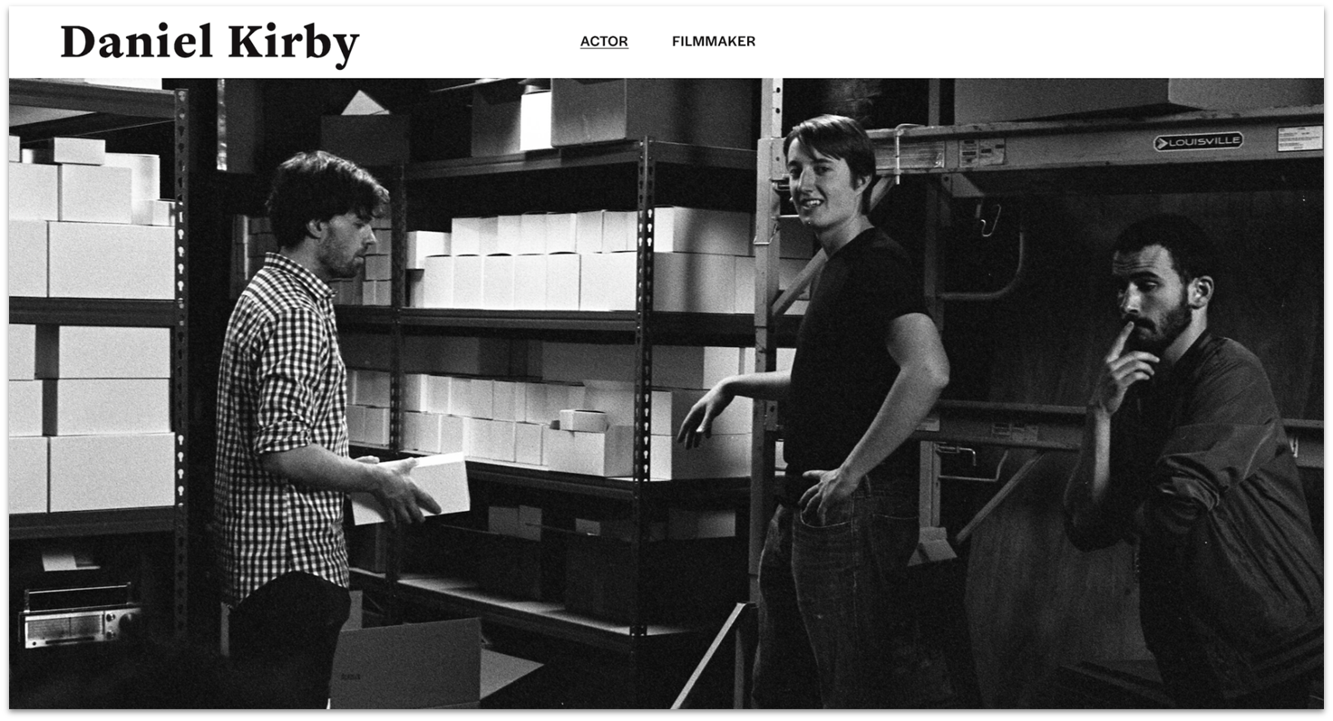 Daniel Kirby Actor page made with Squarespace