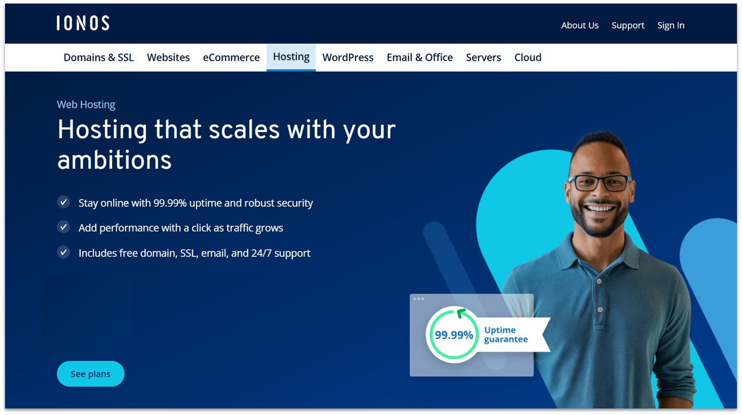 IONOS web hosting landing page