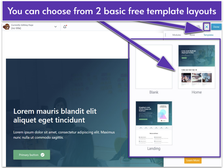 Beaver Builder free template layouts