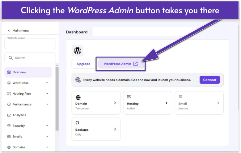 Hostinger hPanel dashboard