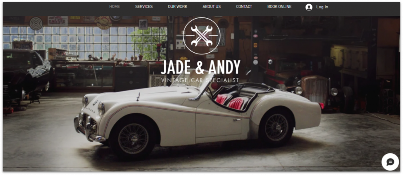 Wix vintage car shop template