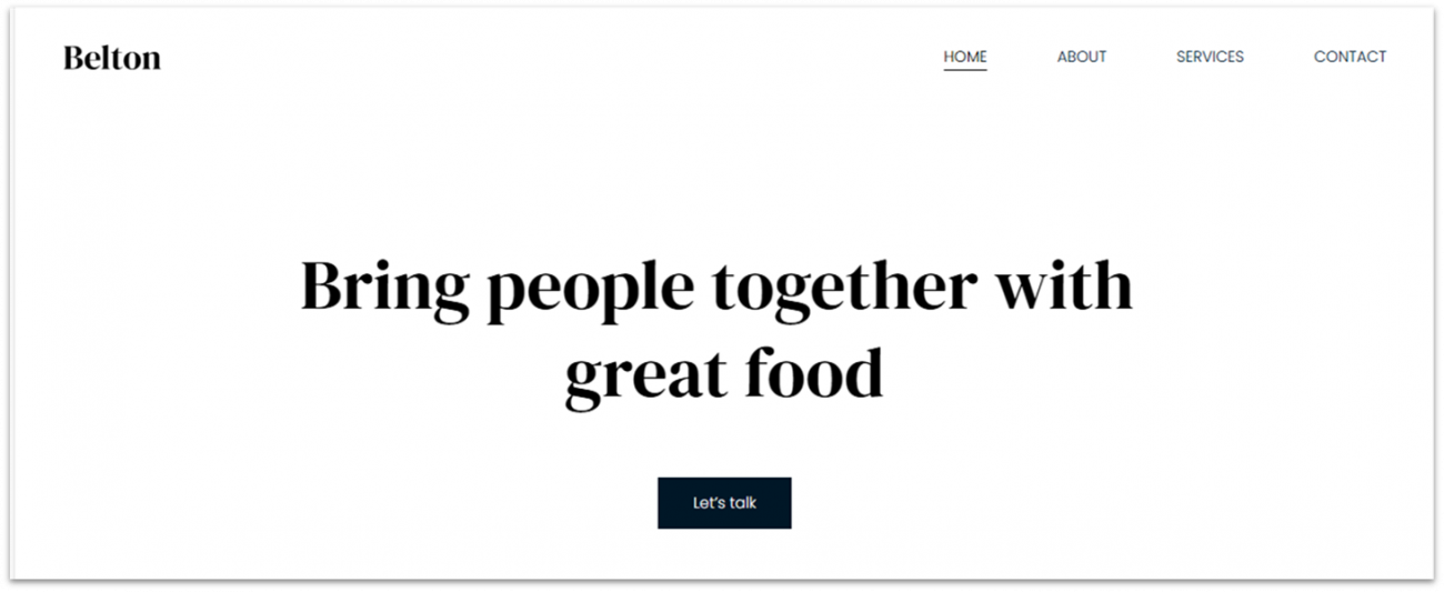 Hostinger Website Builder Belton Food Studio template