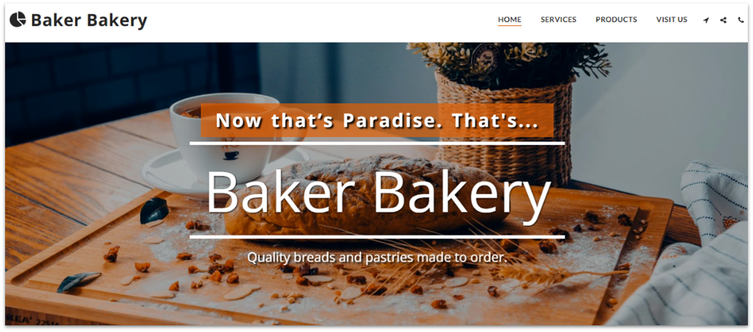 SITE123 Baker Bakery template