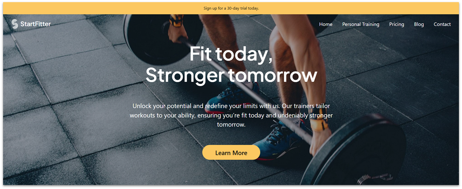 WordPress.com personal trainer template