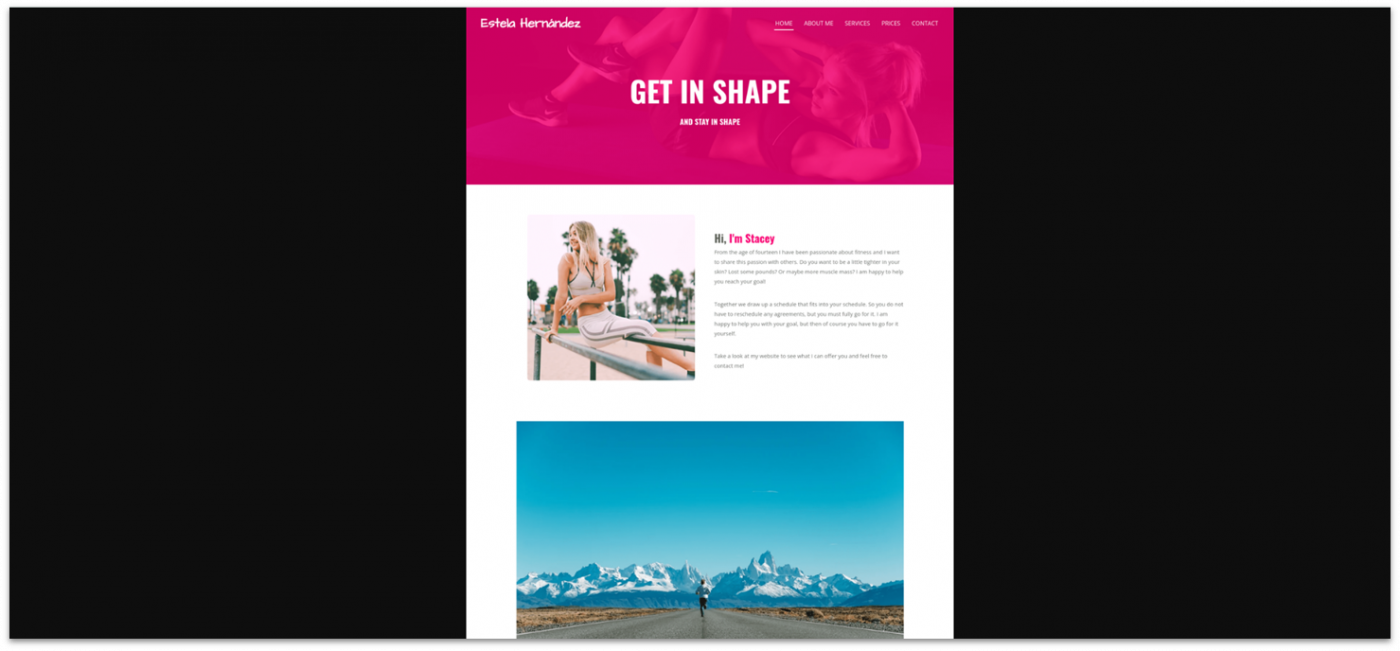 Webador personal trainer template