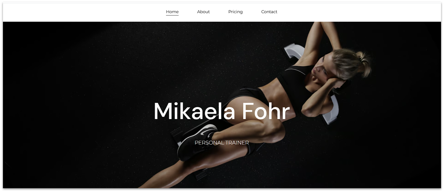 Hostinger website builder personal trainer template