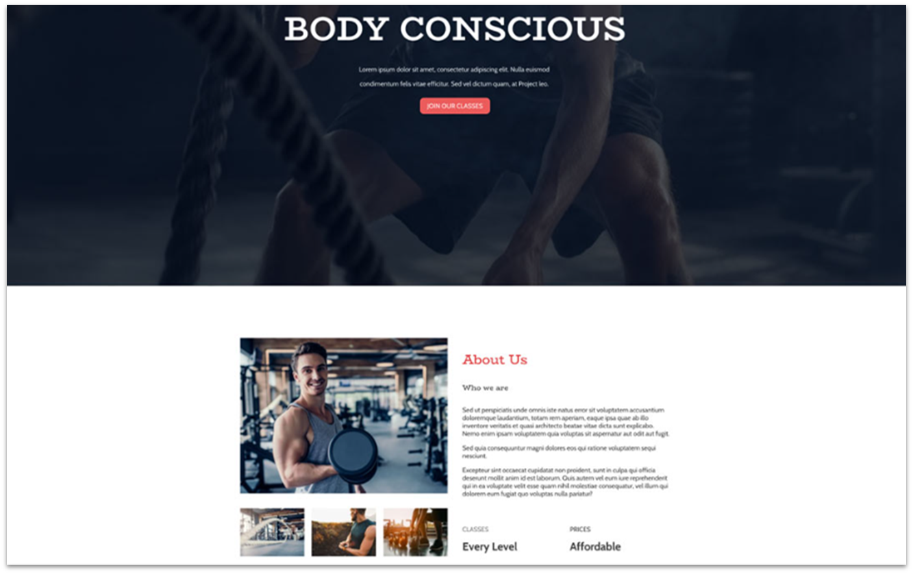IONOS website builder personal trainer template