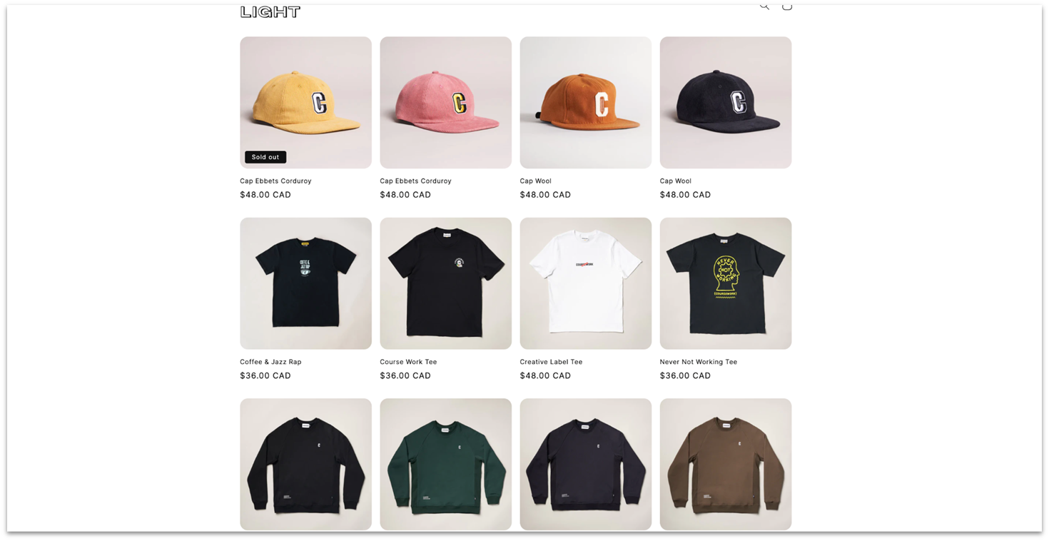 Shopify's template