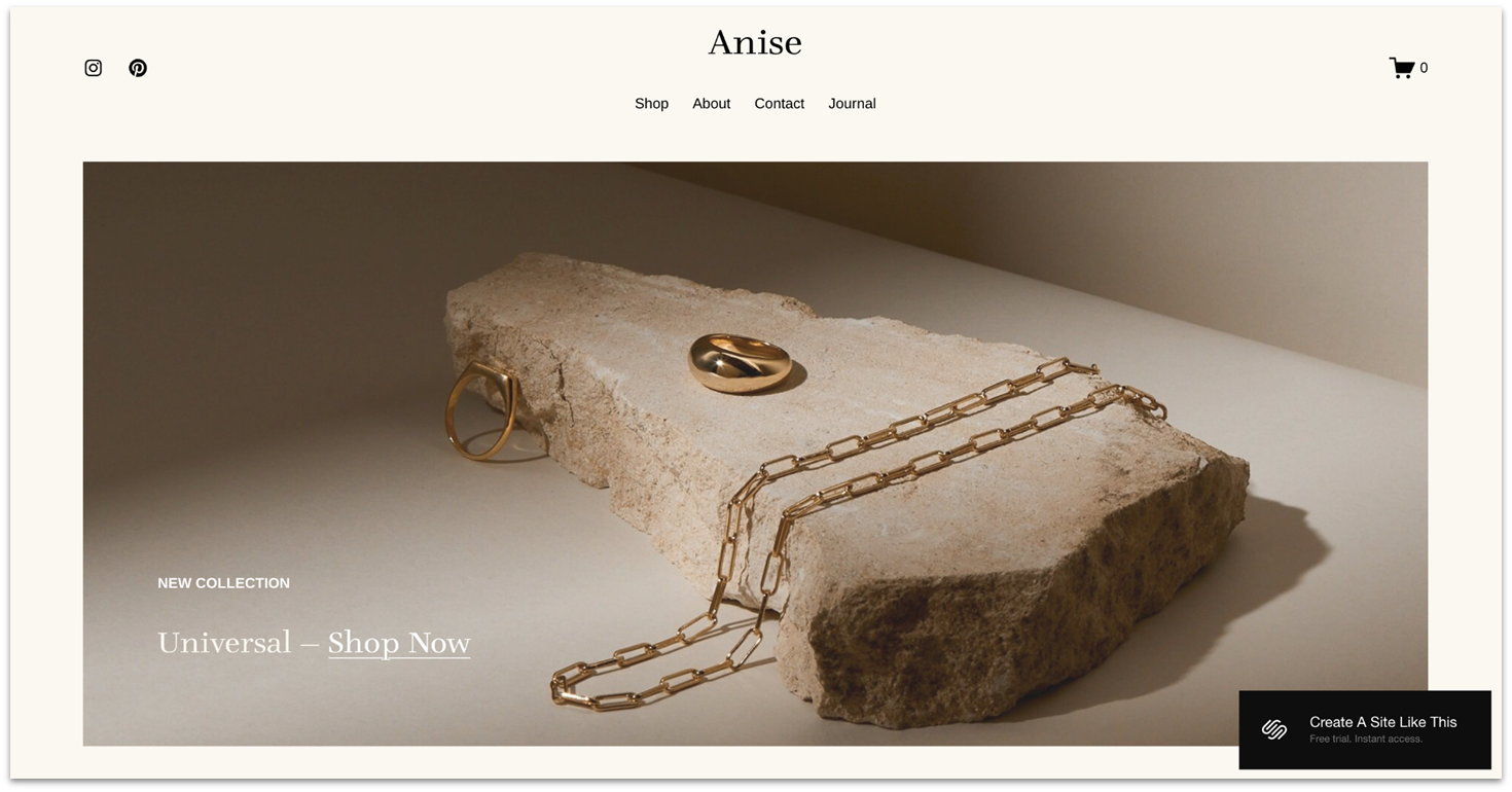 Squarespace's template