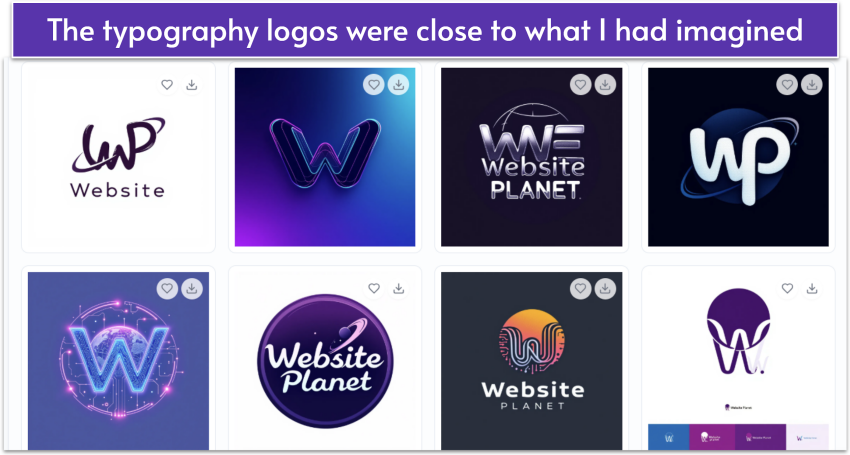 Typography logos made with Enso.bot