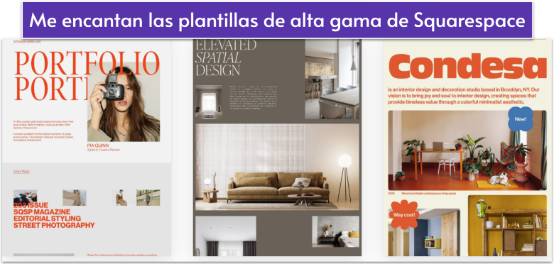 Some of the templates from the Squarespace library
