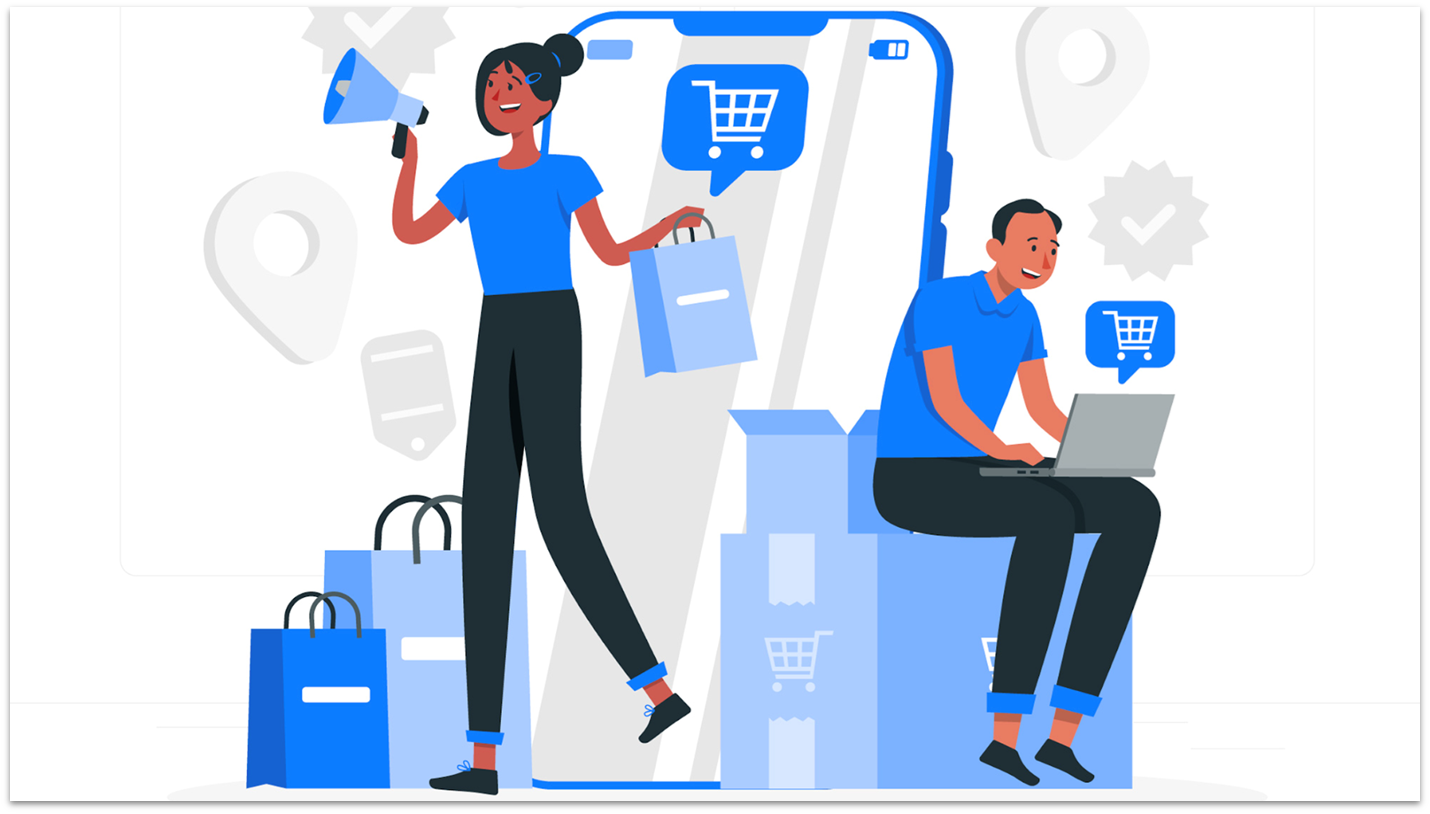 Customers shopping online