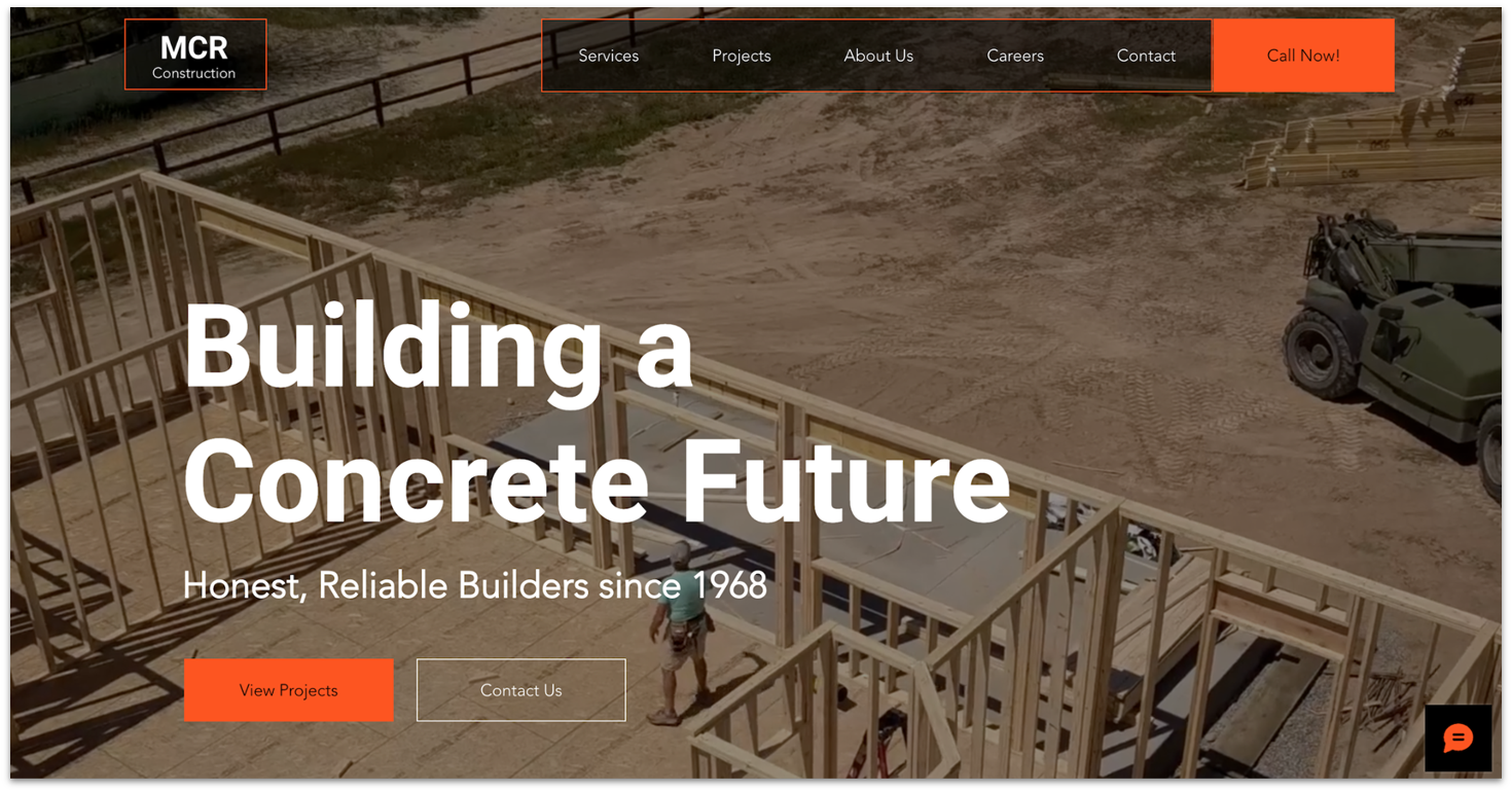 Wix's construction template