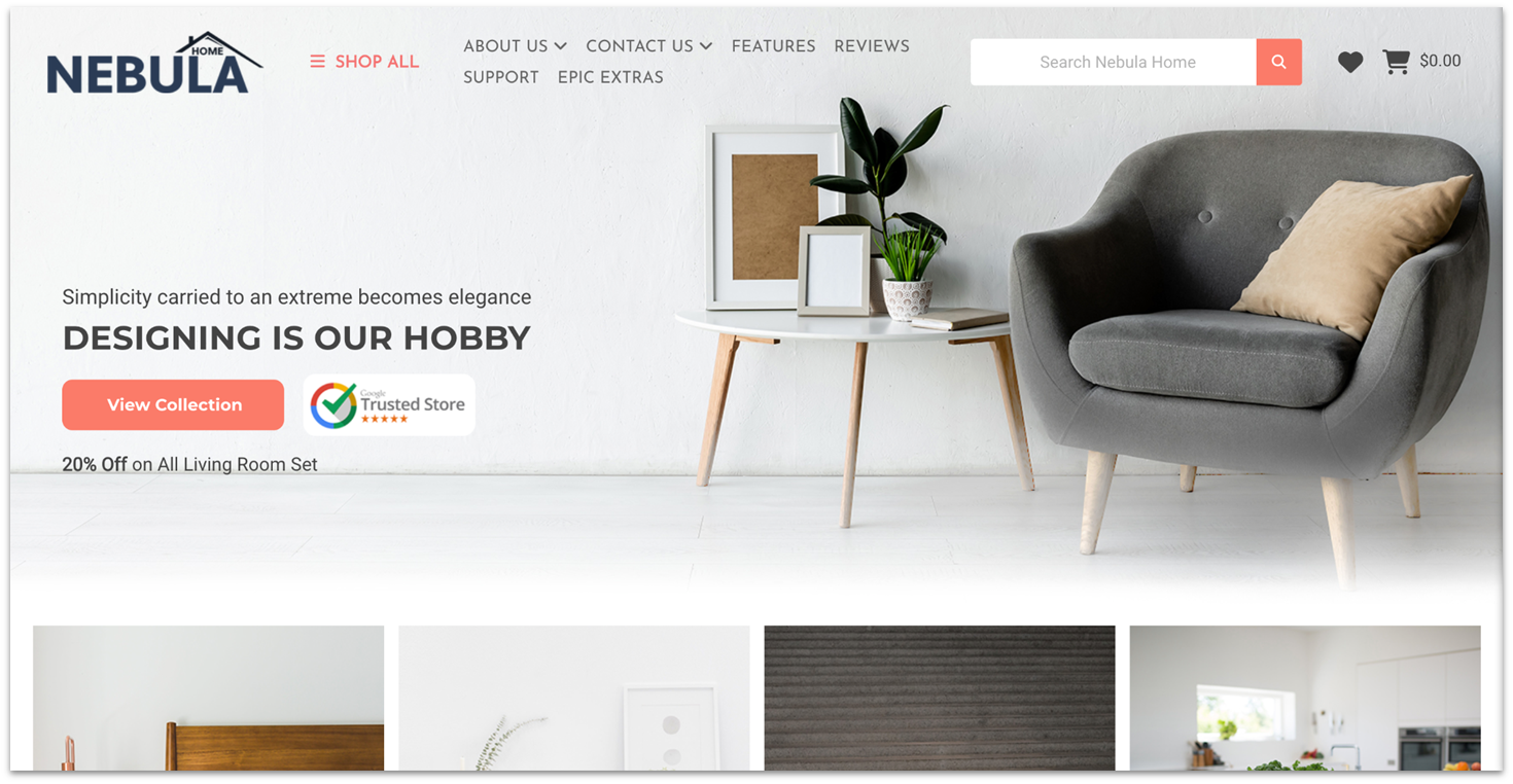 BigCommerce's home decor template