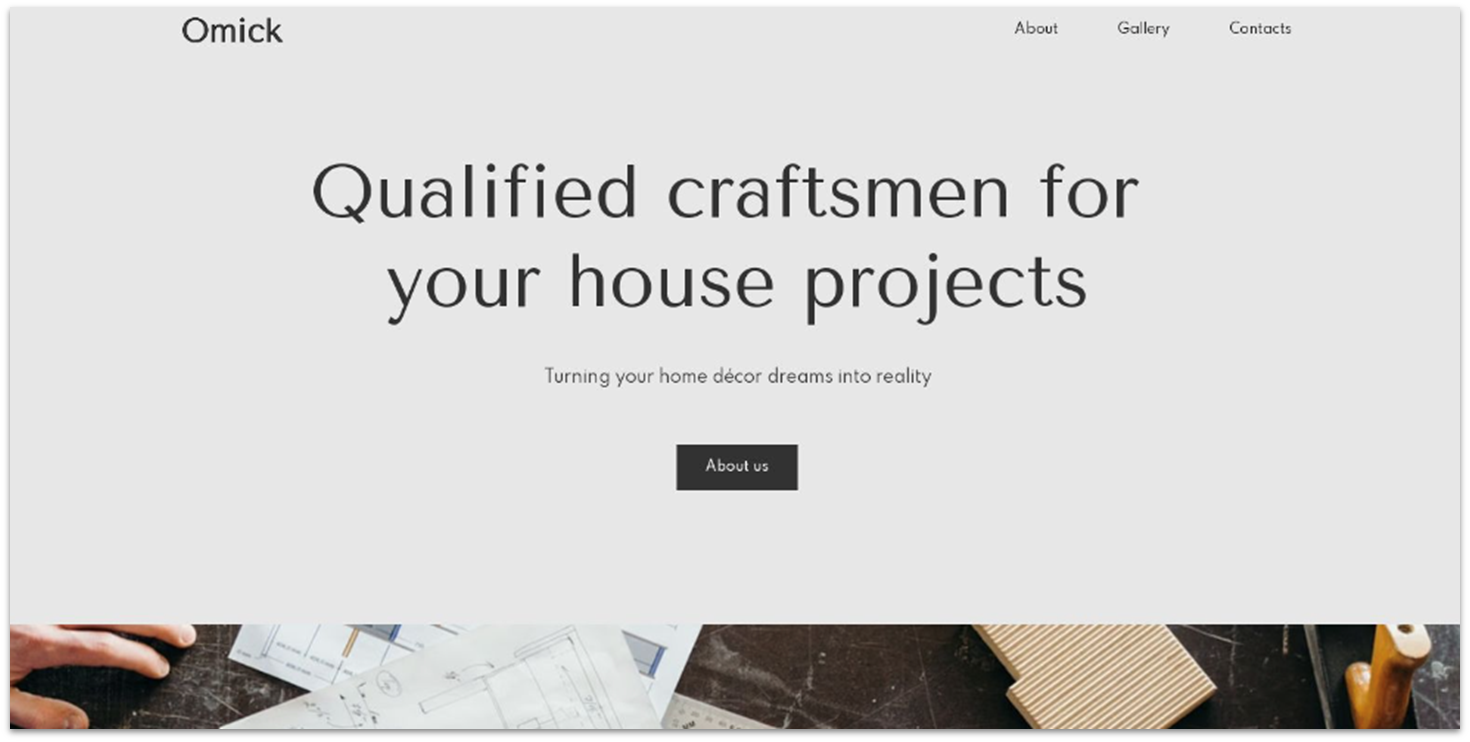 Hostinger Website Builder's construction template
