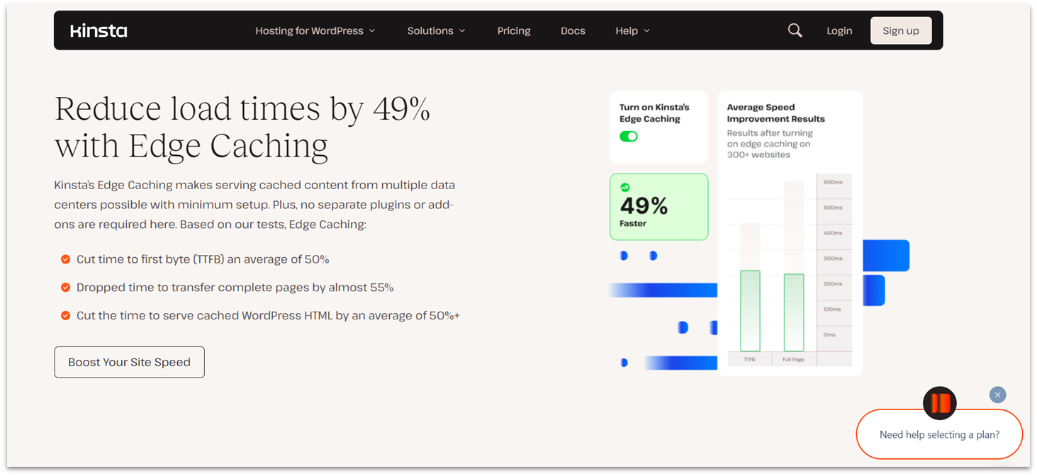 Kinsta edge caching features and advantages