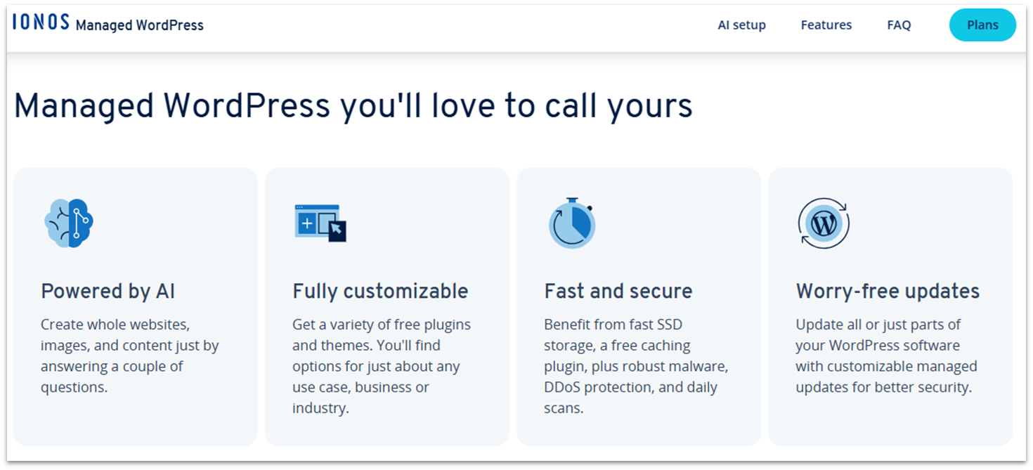 IONOS hosting features