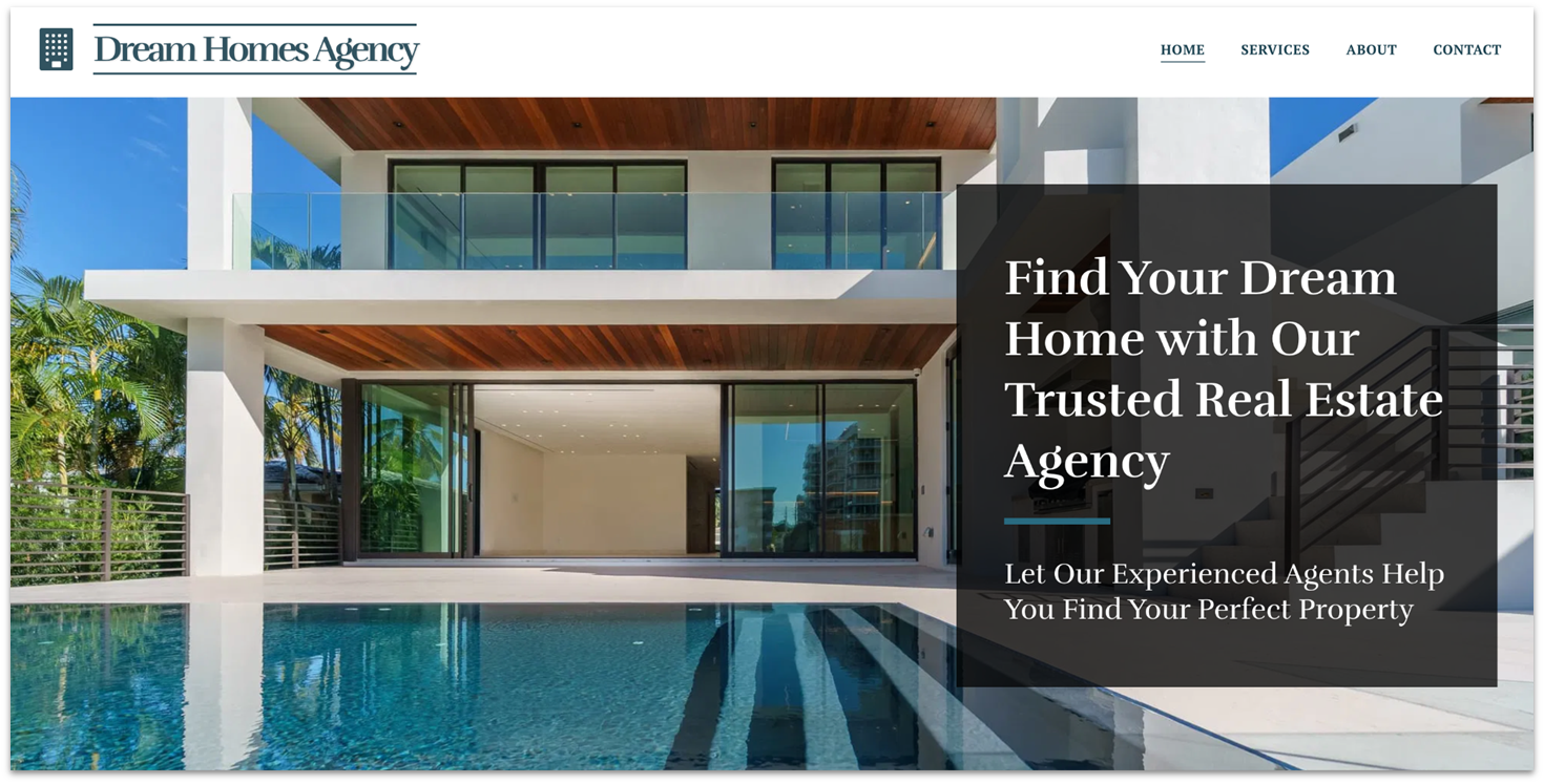 A vacation rental template from SITE123