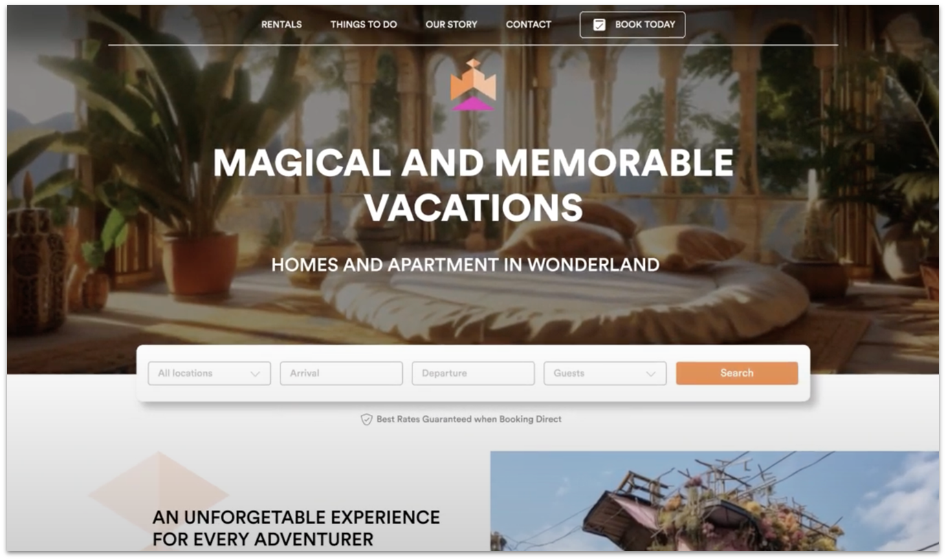 Hostfully's vacation rental template