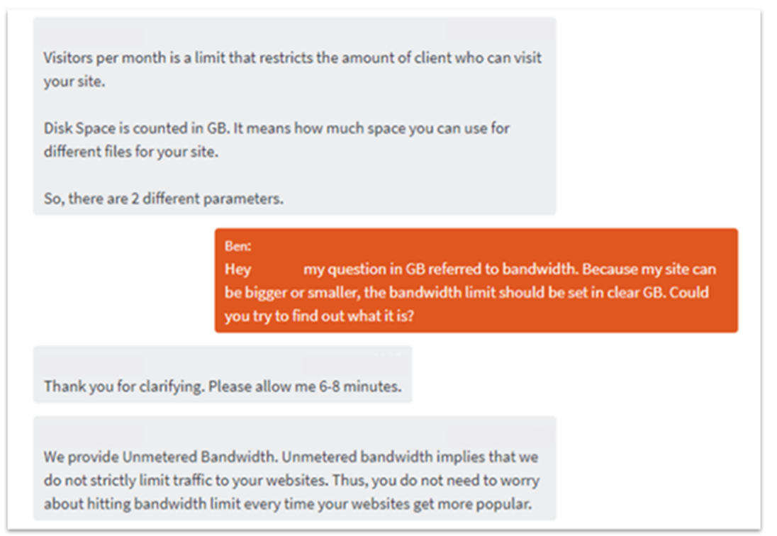 Namecheap online chat agent conversation