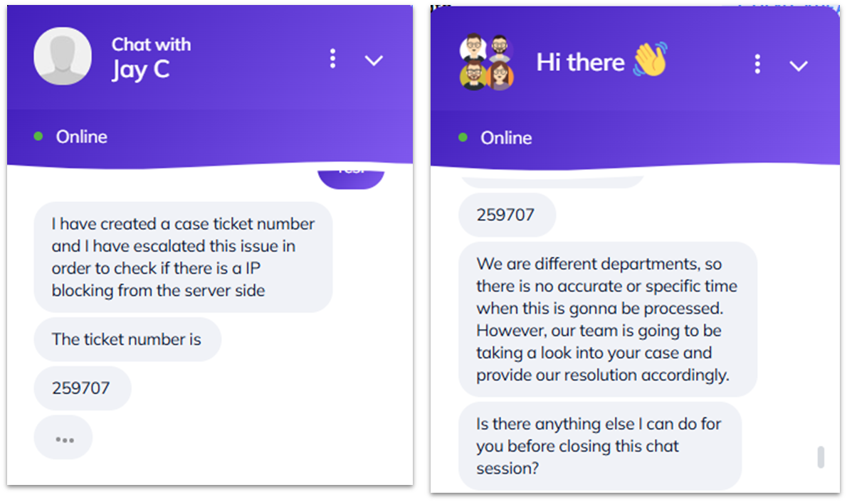 UltaHost online customer support chat