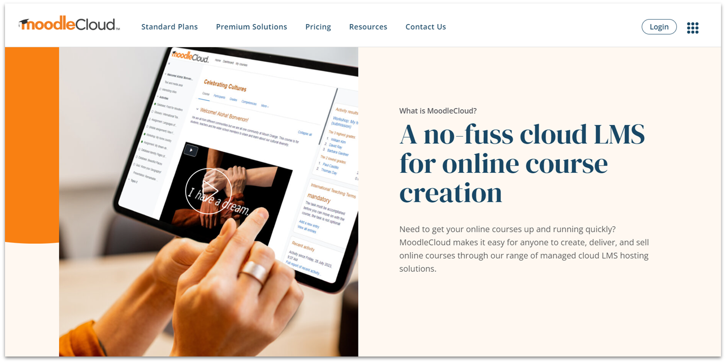 MoodleCloud landing page
