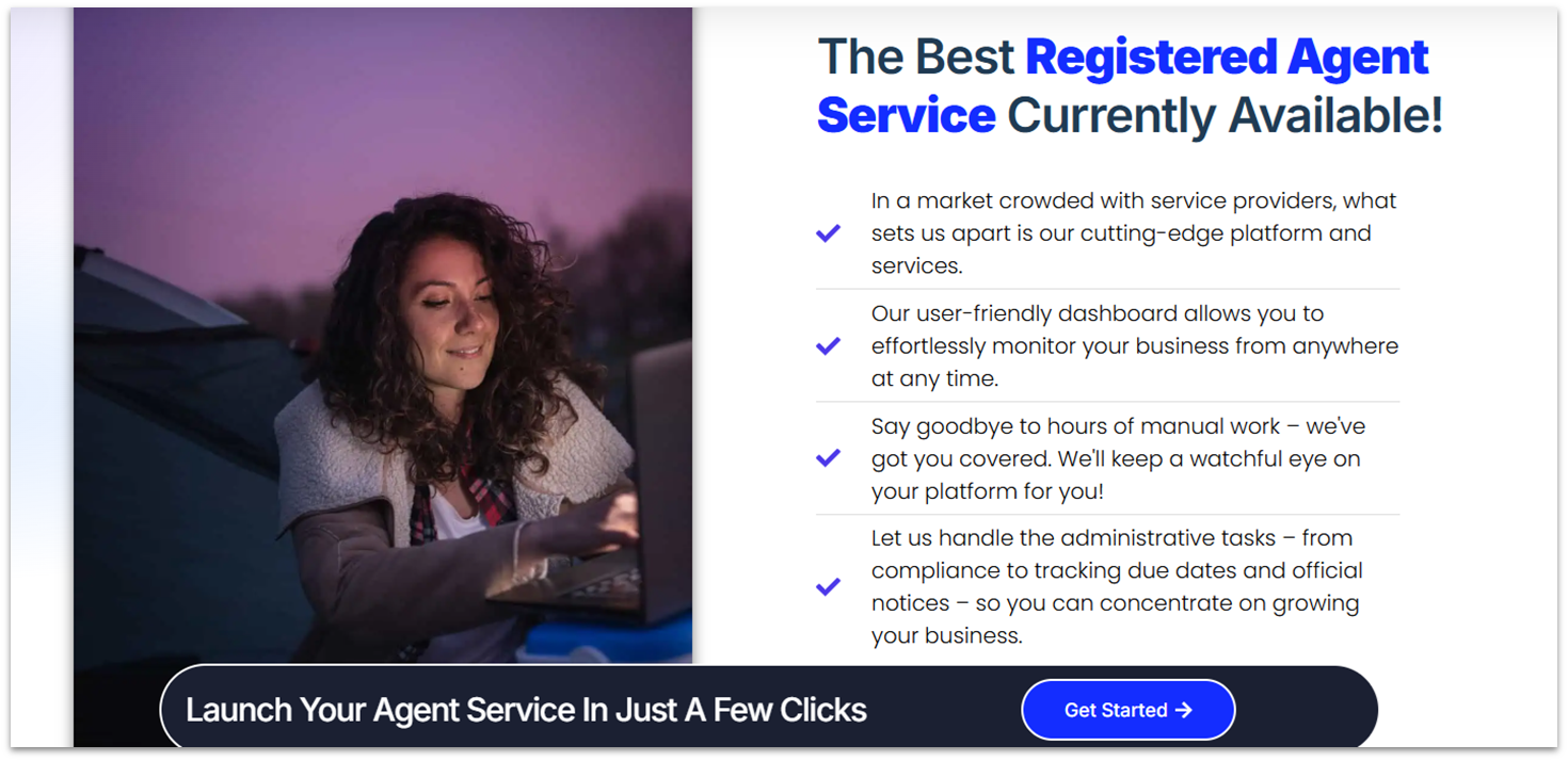 BusinessAnywhere Registered Agent services page