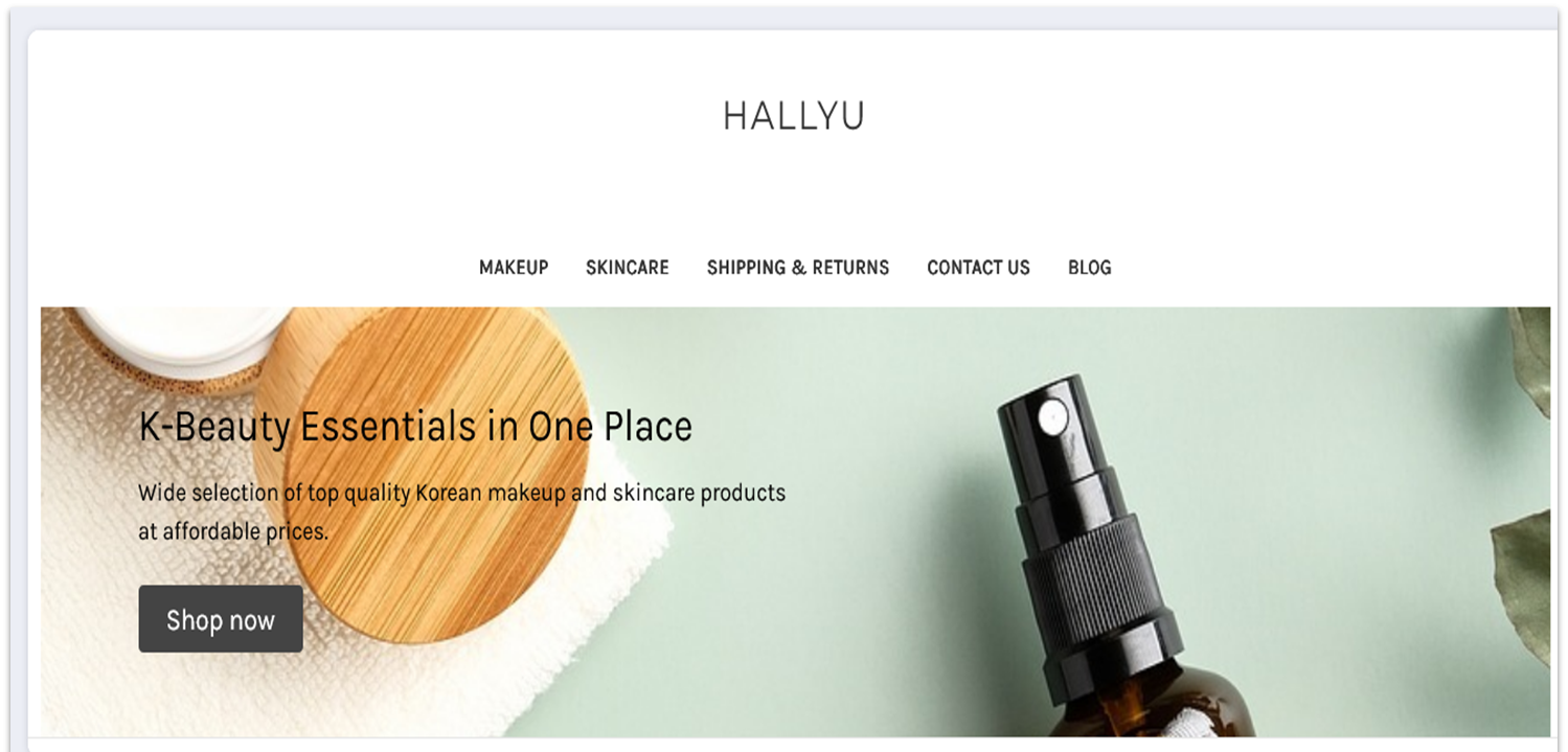BigCommerce online store homepage showing a header image and a tagline
