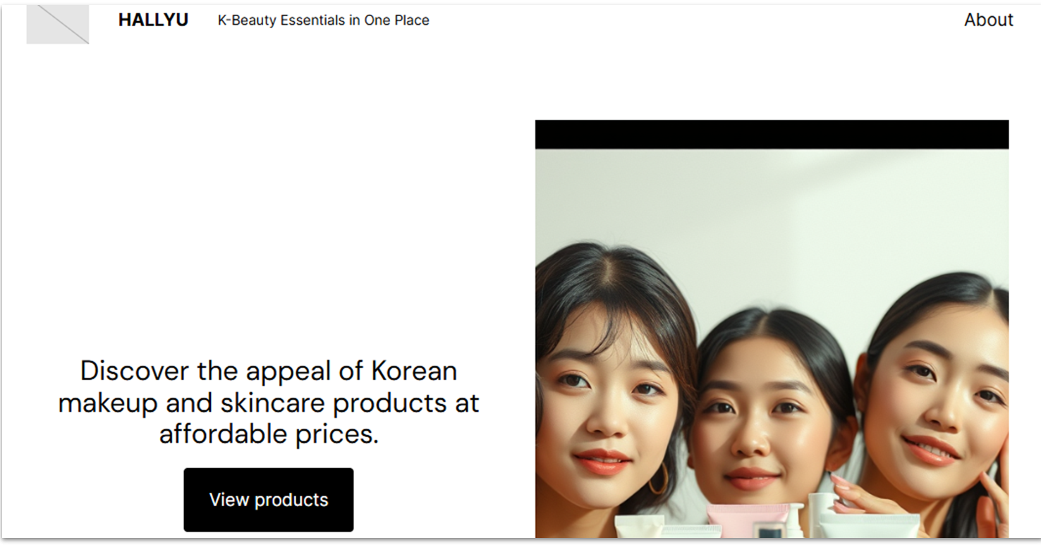 WordPress.com example online store homepage showing a header image and a short description