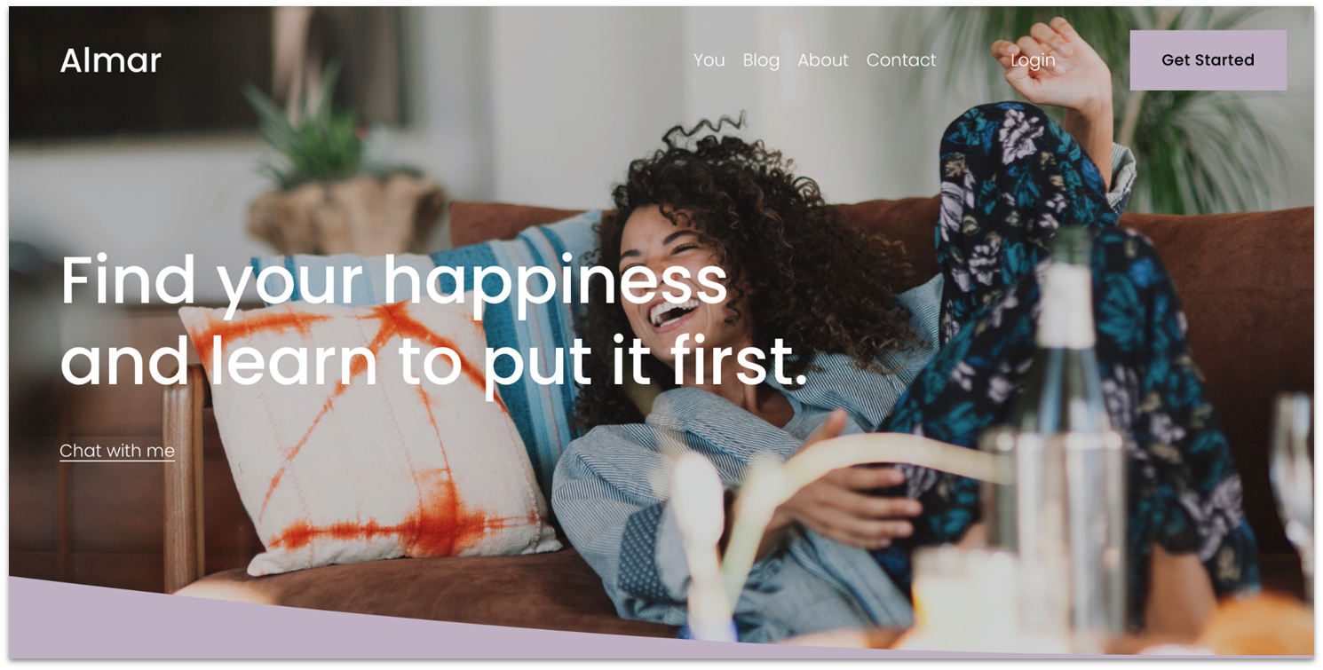 Squarespace Almar template homepage