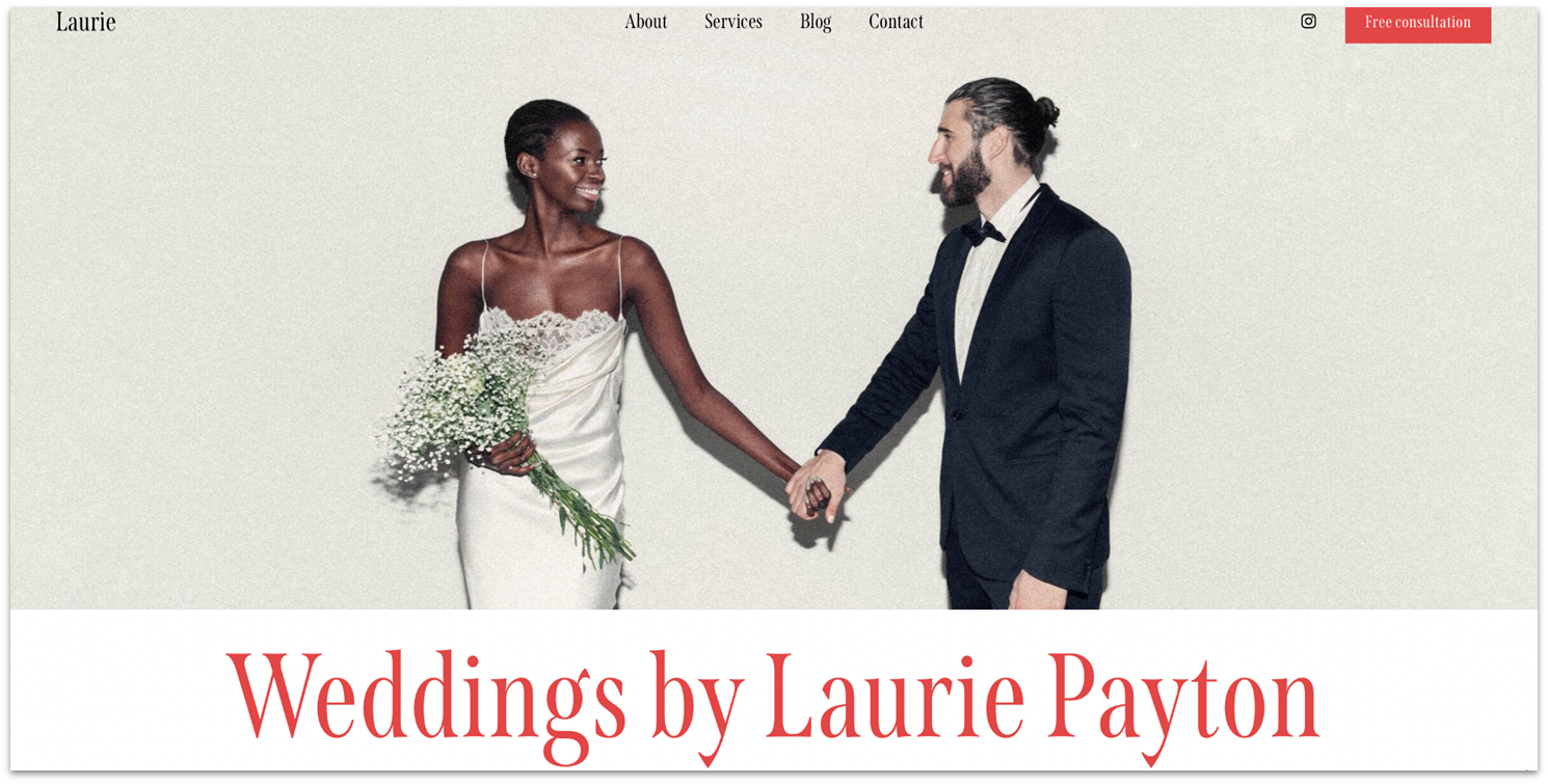 Squarespace Laurie template homepage