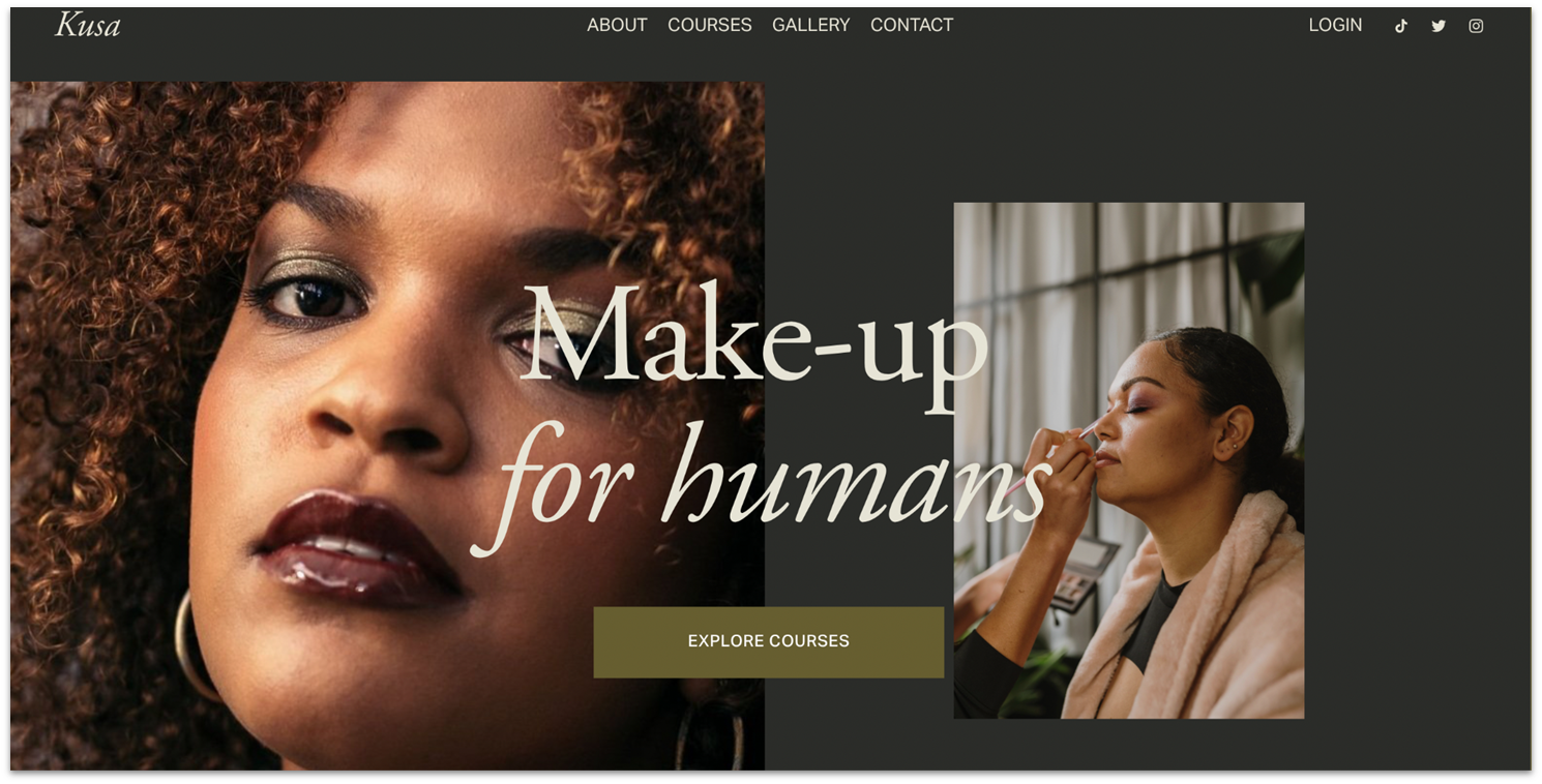Squarespace Kusa template homepage