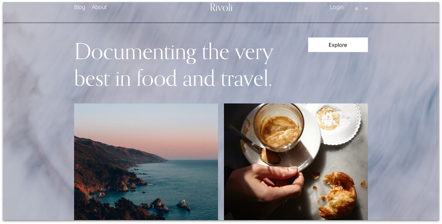 Squarespace Rivoli blog template