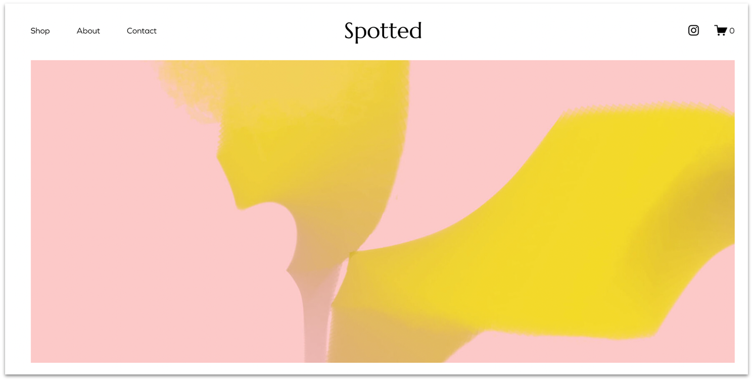 Squarespace Spotted template homepage