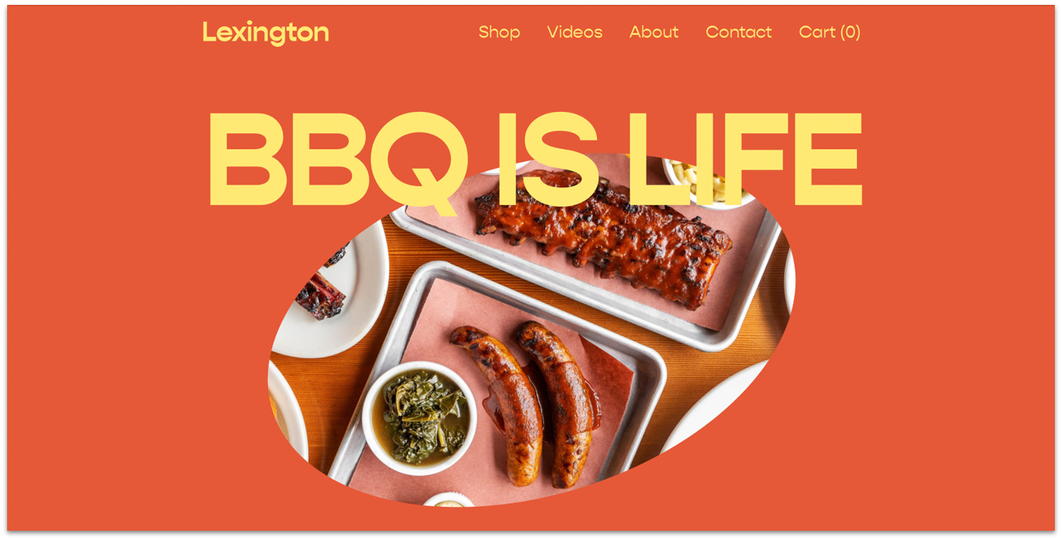 Squarespace Lexington template homepage