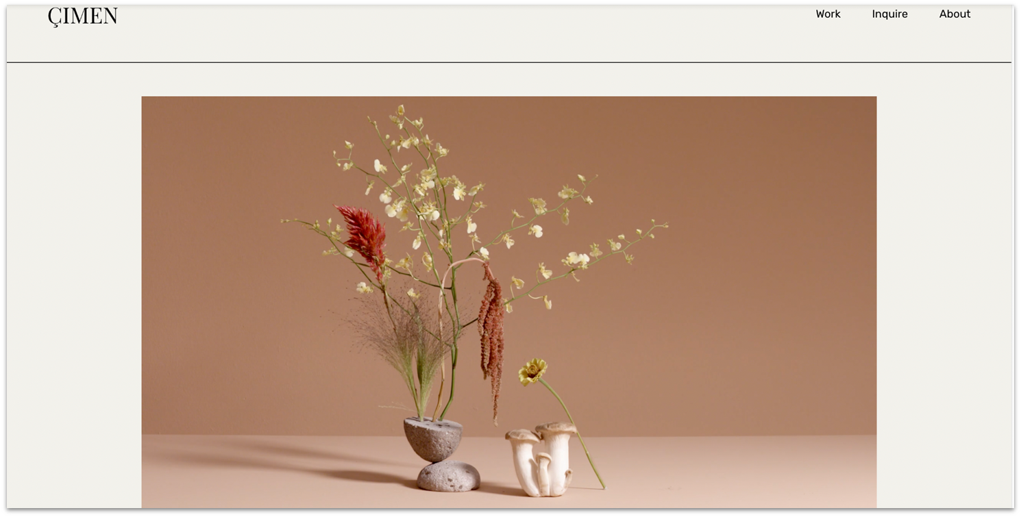 Squarespace Cimen template homepage video