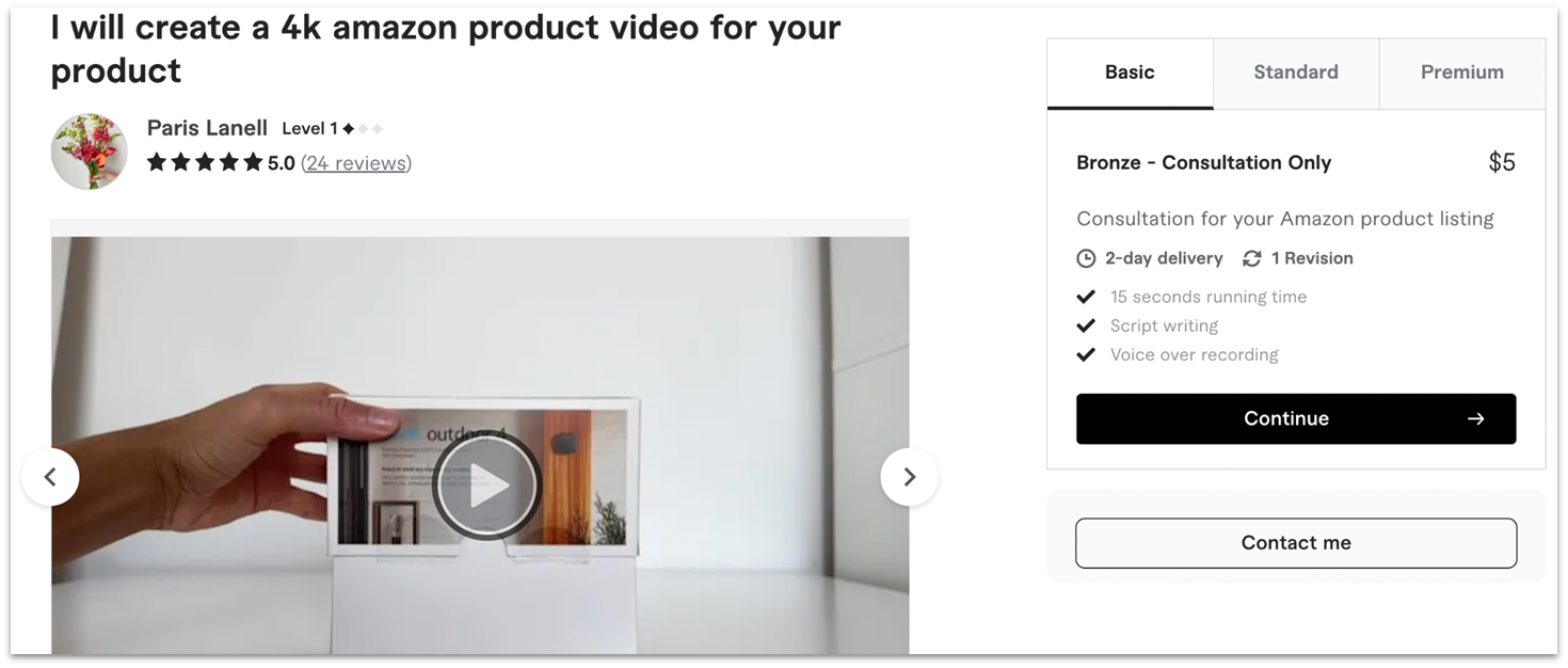 ParisLanell's Fiverr profile