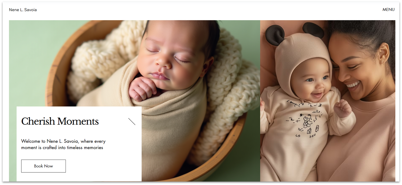 A photography template from Wix
