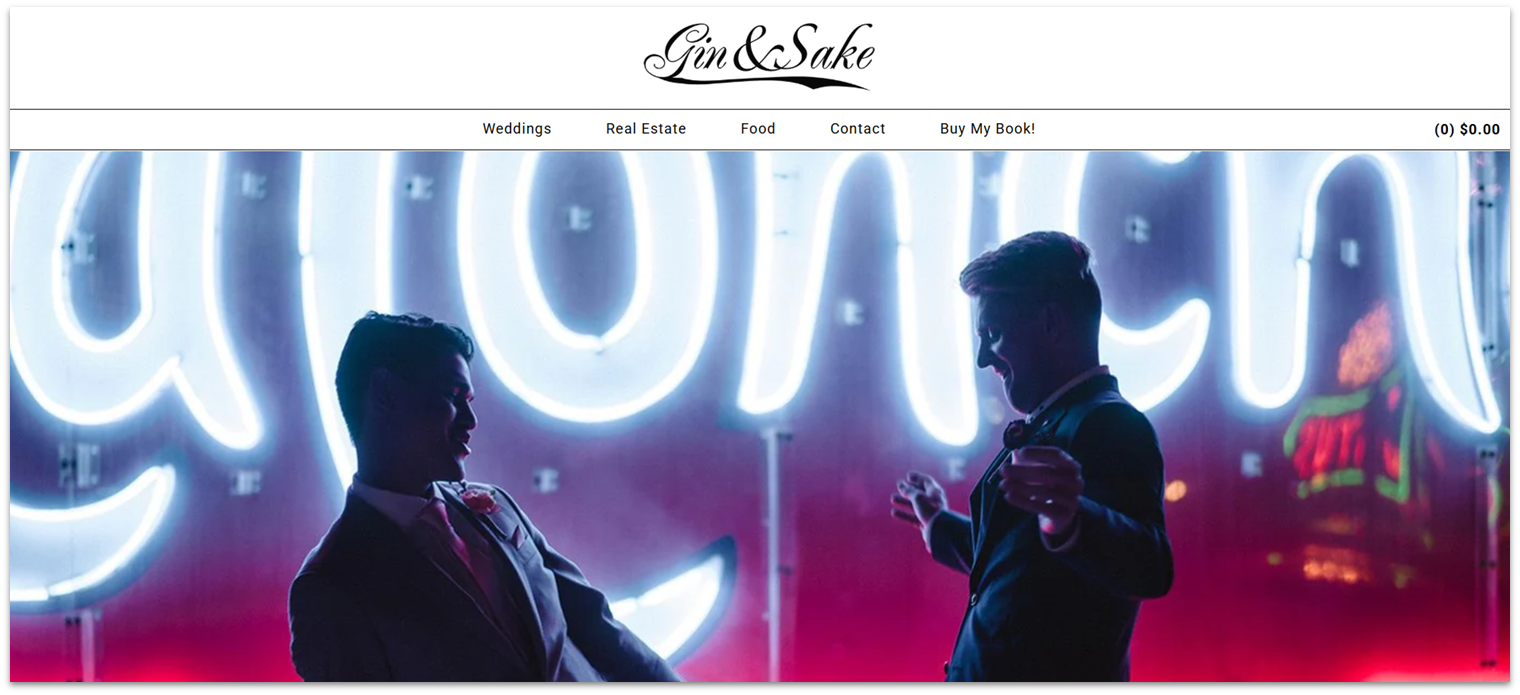 A photography website made with Shopify