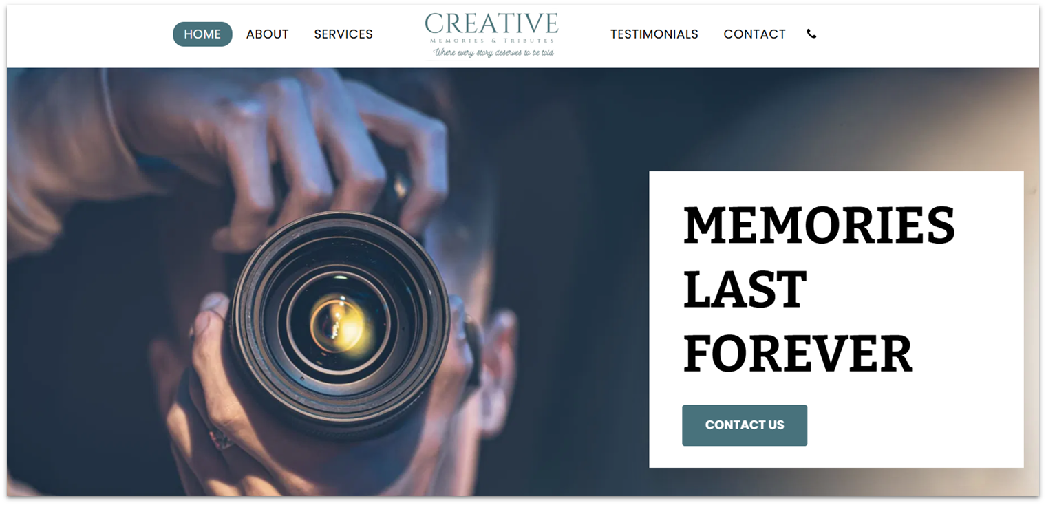 A photography website made with SITE123