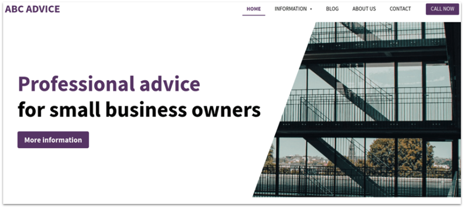 Webador's template
