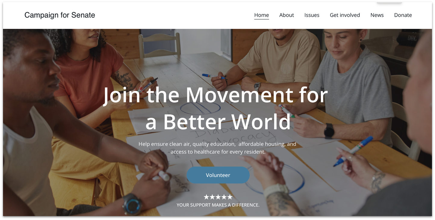 Hostinger AI generated campaign website