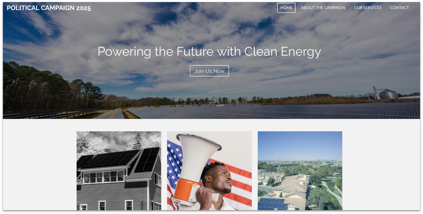 Webador AI generated campaign template
