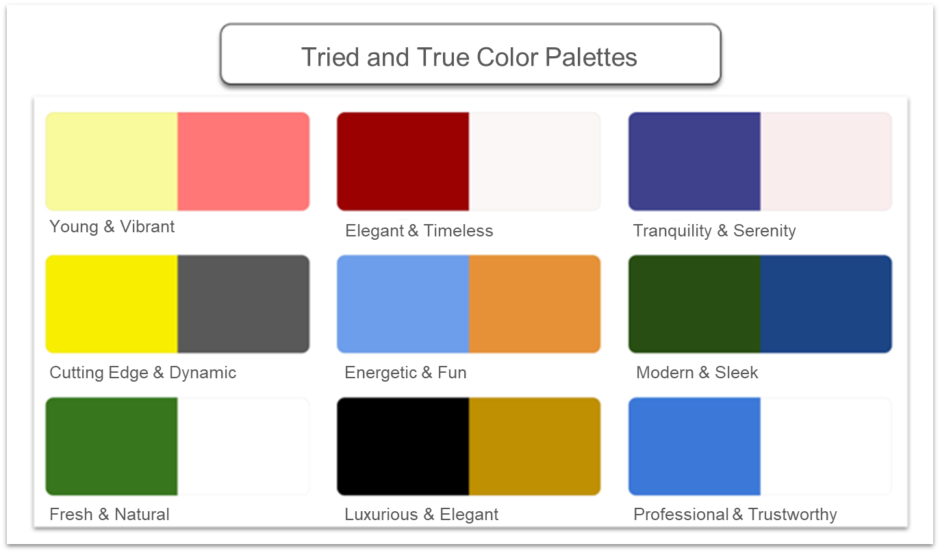 Wix Guide Quick Prep, tried and true color palettes