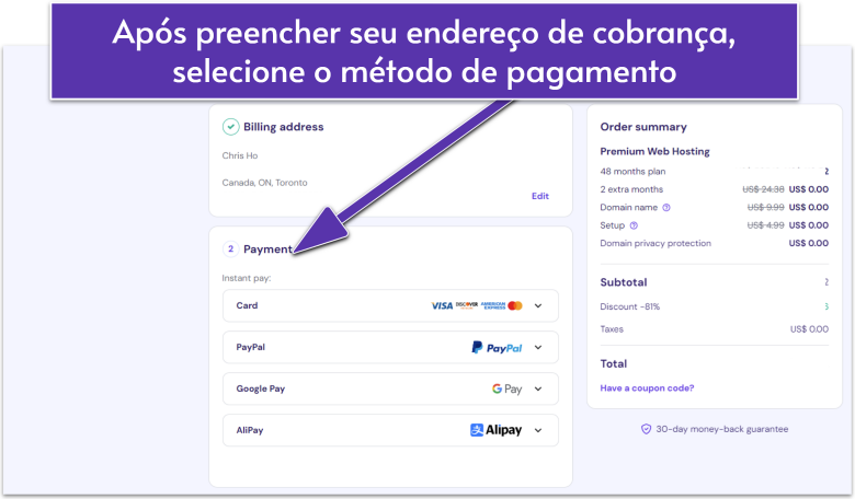 Hostinger Payment Method Options