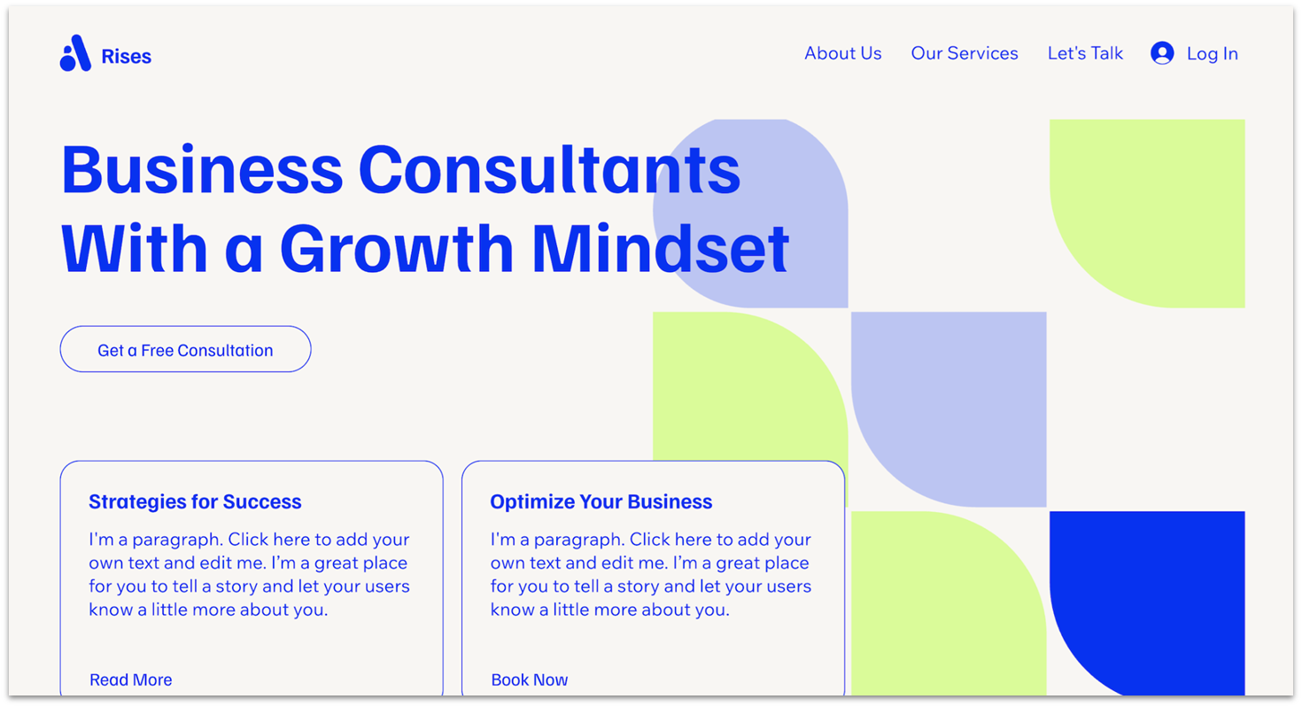 WIx's business consultant template